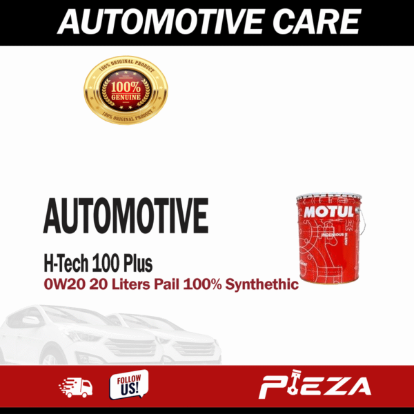 MOTUL Engine Oil H-Tech Series 100% Synthetic 100 PLUS 0W20 20 Liters Pail