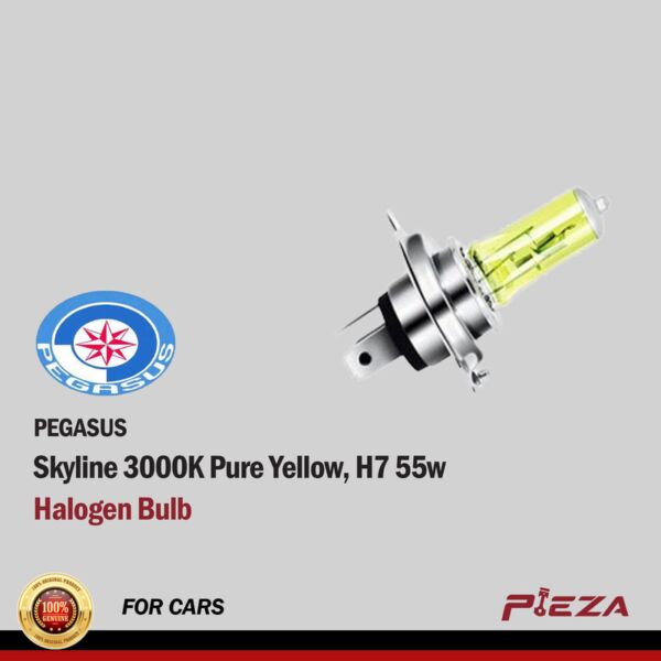 PEGASUS Skyline 3000K Pure Yellow,H7 55w Halogen Bulb