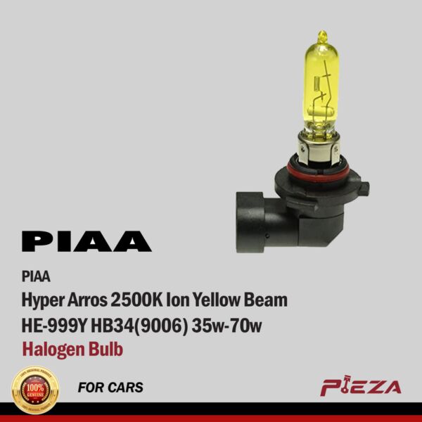 PIAA Hyper Arros 2500K Ion Yellow Beam
HE-999Y HB34(9006) 35w-70w Halogen Bulb