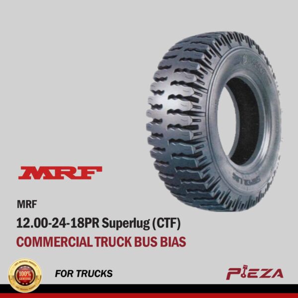 MRF Commercial Truck Bus Bias 12.00-24-18PR Superlug (CTF)