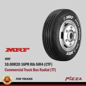 MRF Commercial Truck Bus Radial (TT) 10.00R20 16PR Rib SIR4 (CTF)