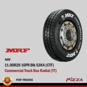 MRF Commercial Truck Bus Radial (TT) 11.00R20 16PR Blk S3K4 (CTF)