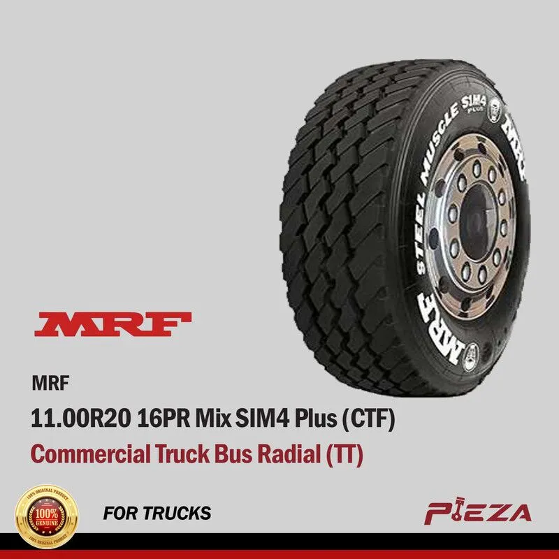 MRF Commercial Truck Bus Radial (TT) 11.00R20 16PR Mix SIM4 Plus (CTF)