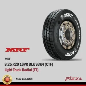 MRF Commercial Truck Bus Radial (TT) 8.25R20 16PR Blk S3K4 (CTF)