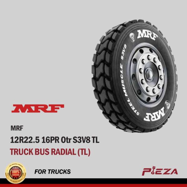 MRF Truck Bus Radial (TL) 12R22.5 16PR Otr S3V8 TL