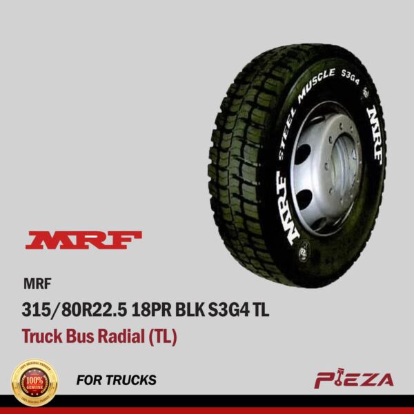 MRF Truck Bus Radial (TL) 315/80R22.5 18PR Blk S3G4 TL