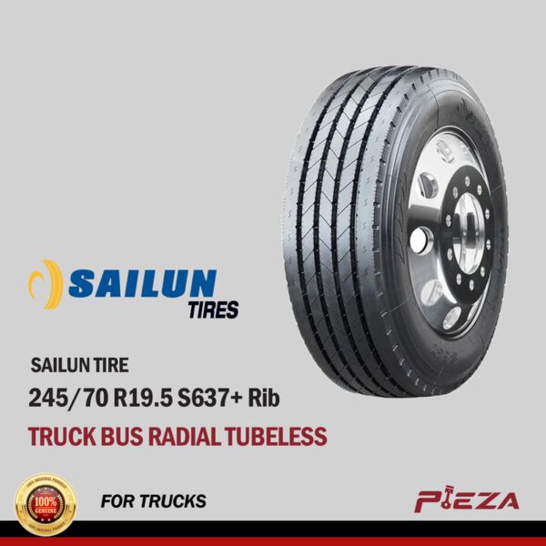 SAILUN TIRE Truck Bus Radial Tubeless 245/70 R19.5 S637+ Rib