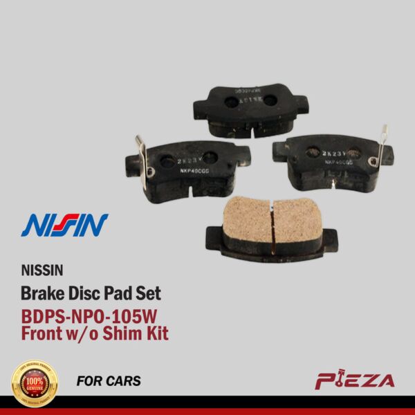 NISSIN Brake Disc Pad Set BDPS-NPO-105W Front w/o Shim Kit - Civic EK9 SIR-JDM 1997-2000