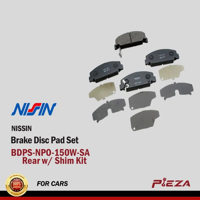 NISSIN Brake Disc Pad Set BDPS-NPO-150W-SA Rear w/ Shim Kit - Accord CP2 2008-2012
