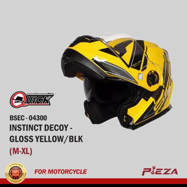 SEC Instinct Decoy Full Face Helmet  - Gloss Yellow/Blk