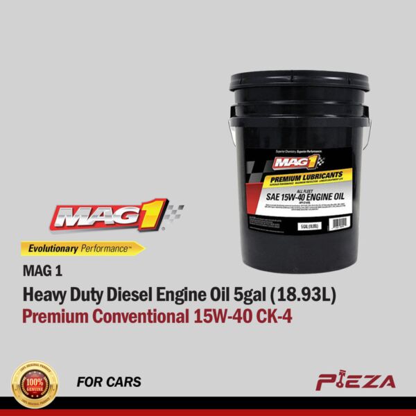 MAG 1 Premium Conventional 15W-40 CK-4 Heavy Duty Diesel Engine Oil 5 Gallons/18.93 Liters