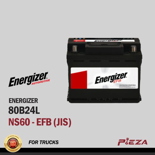 ENERGIZER NS60 - EFB (JIS) 80B24L Premium Enhanced Flooded Battery, Start-Stop, Maintenance-Free Automotive Battery (21 Mos Warranty)