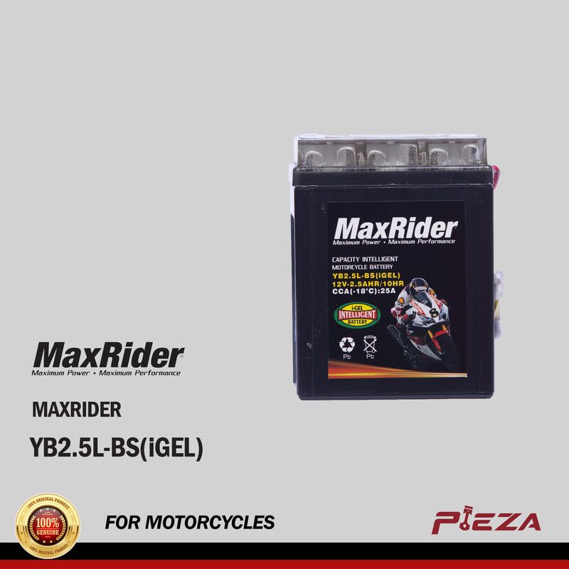 MAXRIDER YB2.5L-BS (iGEL) Maintenance-Free Motorcycle Battery - Pieza