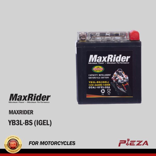 MAXRIDER YB3L-BS (iGEL) Maintenance-Free Motorcycle Battery