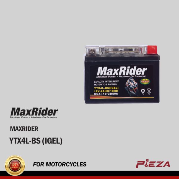 MAXRIDER YTX4L-BS (iGEL) Maintenance-Free Motorcycle Battery