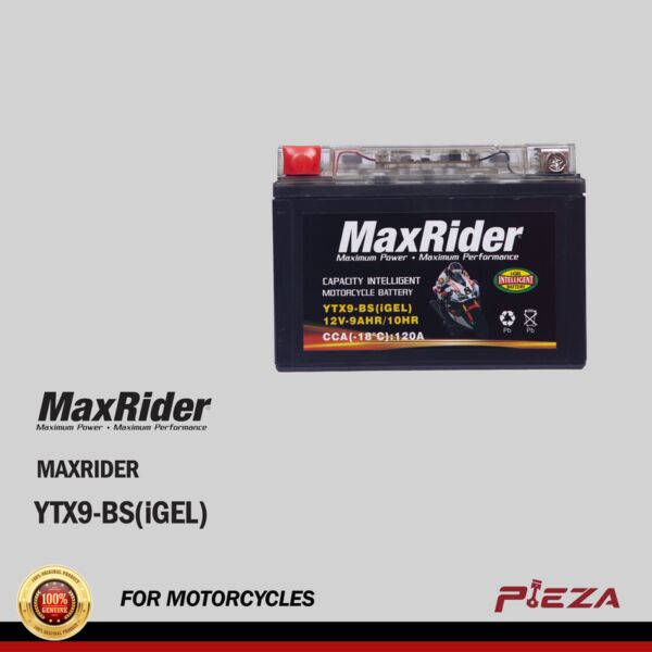 MAXRIDER YTX9L-BS(iGEL) Maintenance-Free Motorcycle Battery