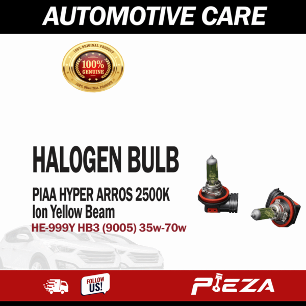 PIAA Hyper Arros 2500K Ion Yellow Beam
HE-999Y HB3 (9005) 35w-70w Halogen Bulb