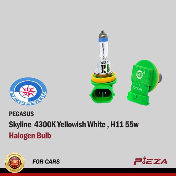 PEGASUS Skyline  4300K Yellowish White ,H11 55w Halogen Bulb