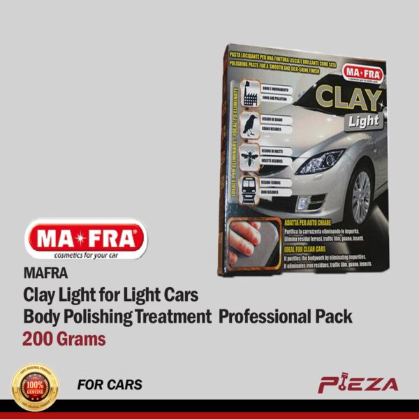 MAFRA Clay Light for Light Cars Body Polishing Treatment - Professional Pack 200 Grams