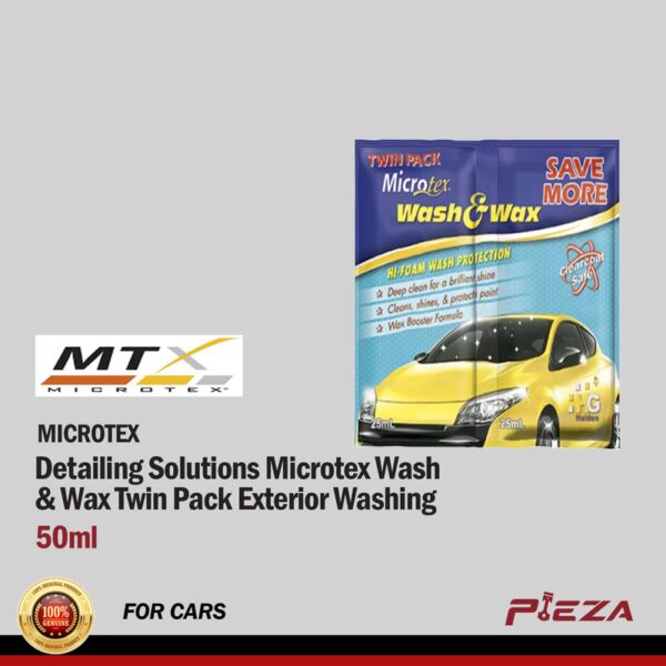 MICROTEX Detailing Solutions Microtex Wash & Wax Twin Pack Exterior Washing 50ml