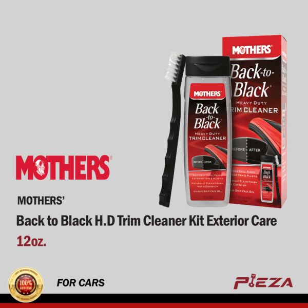 MOTHERS Back to Black H.D Trim Cleaner Kit Exterior Care 12oz.