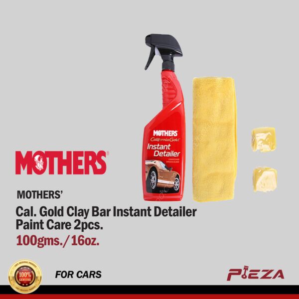 MOTHERS Cal. Gold Clay Bar Instant Detailer Paint Care 2pcs. 100gms./16oz.