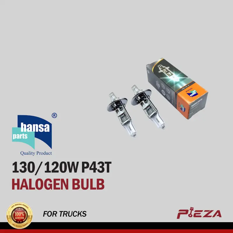 HANSA 60/55W = 130/120W P43T SUPER WHITE HALOGEN BULB