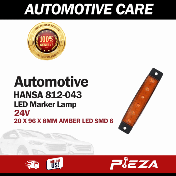 HANSA 812-043 LED Marker Lamp 24V 20 X 96 X 8MM AMBER LED SMD 6