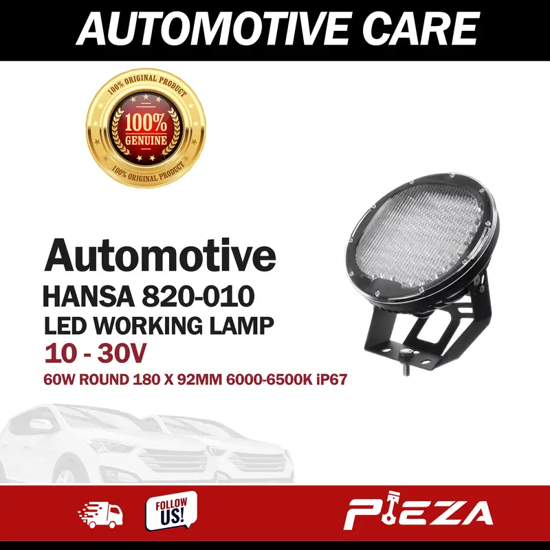 HANSA 820-010 LED WORKING LAMP "10 - 30V 60W ROUND 180 X 92MM 6000-6500K iP67"