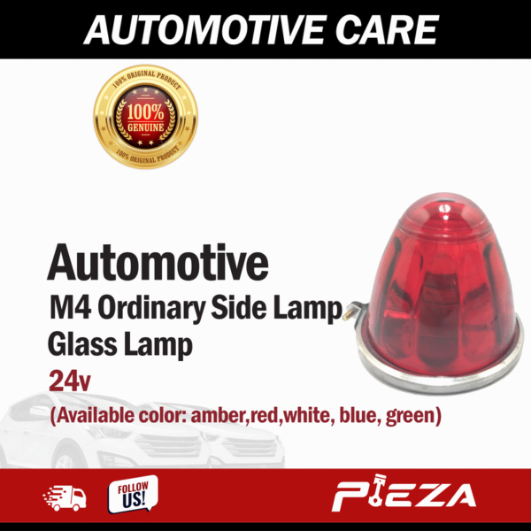 M4 ORDINARY SIDE LAMP (GLASS) 24v ONLY Available color: AMBER, RED, WHITE, BLUE, GREEN