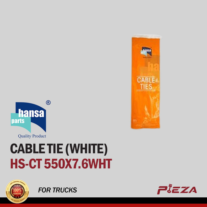 HANSA HS-CT 550X7.6WHT CABLE TIE (WHITE) 22 INCH / 550MM X 7.6 MM